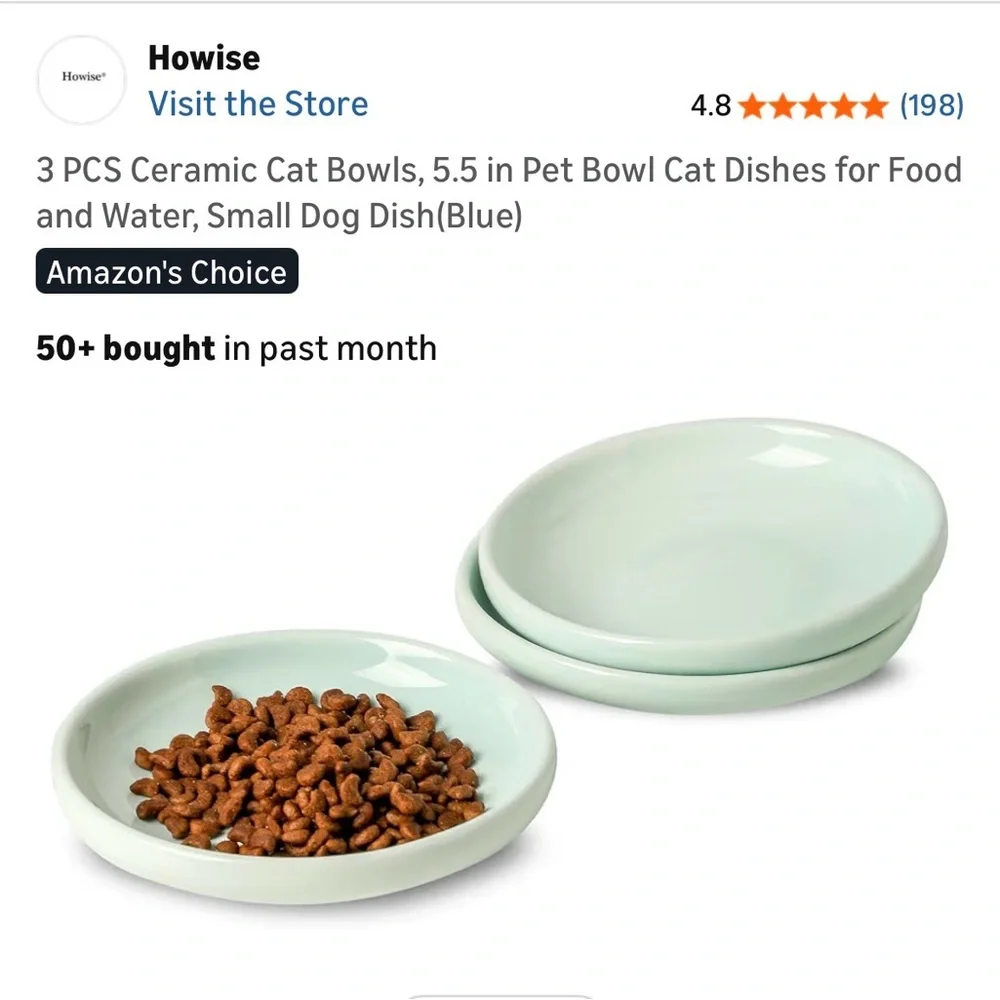 New in box - set of three ceramic serving bowls for cats - or people!